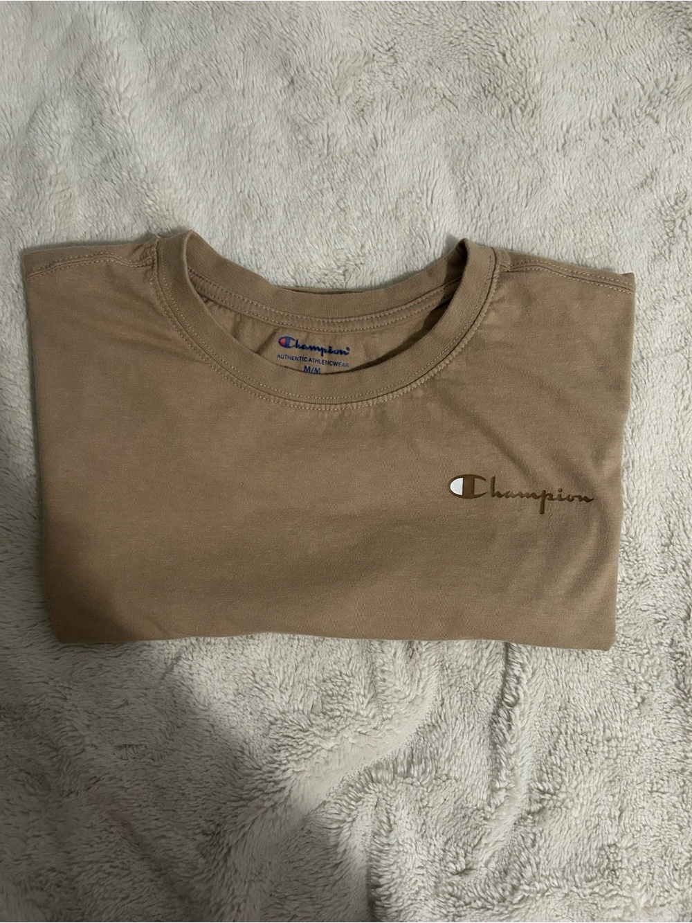 Champion Short Sleeve Crewneck T-Shirt in Tan